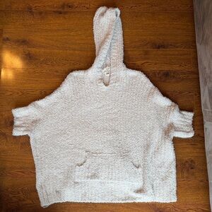 Hippie Rose Cream Hooded Sweater Poncho